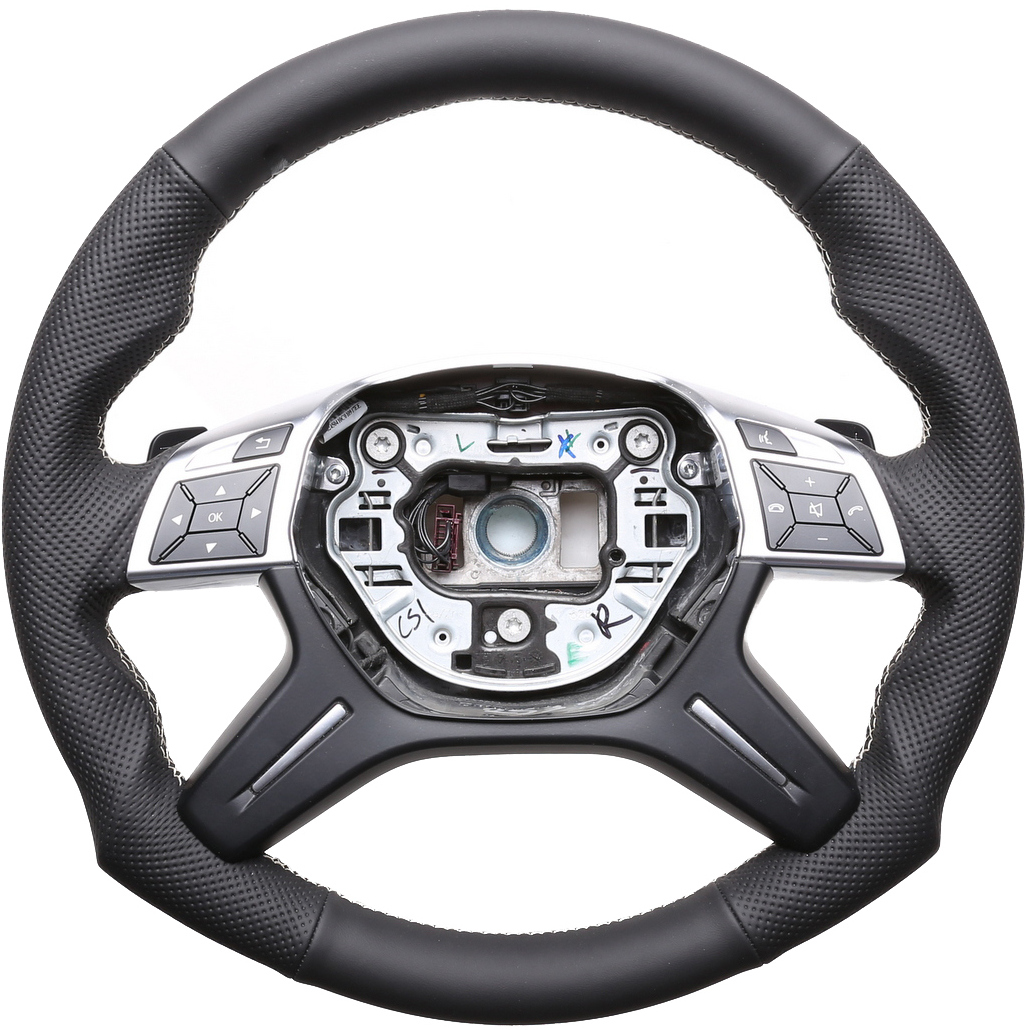 Mercedes Lenkrad W204 C Klasse W166 ML GL Tuning Kombibezug Naht silber