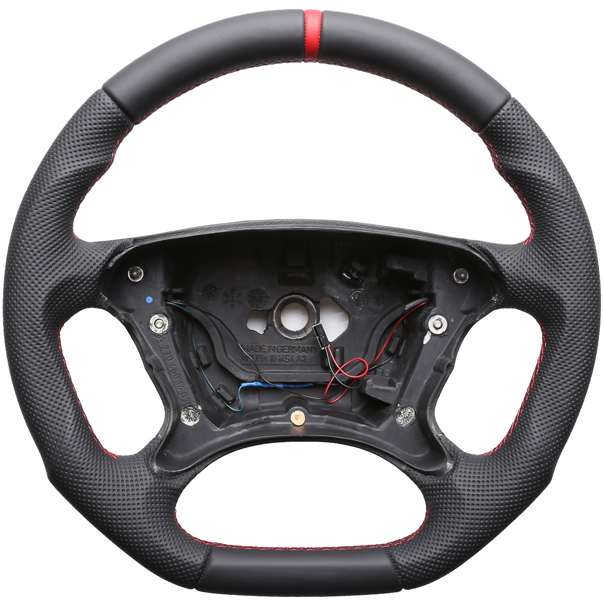 Mercedes Lenkrad R230 W209 W211 Abgeflacht Kombibezug 12 Uhr Markierung rot Naht rot
