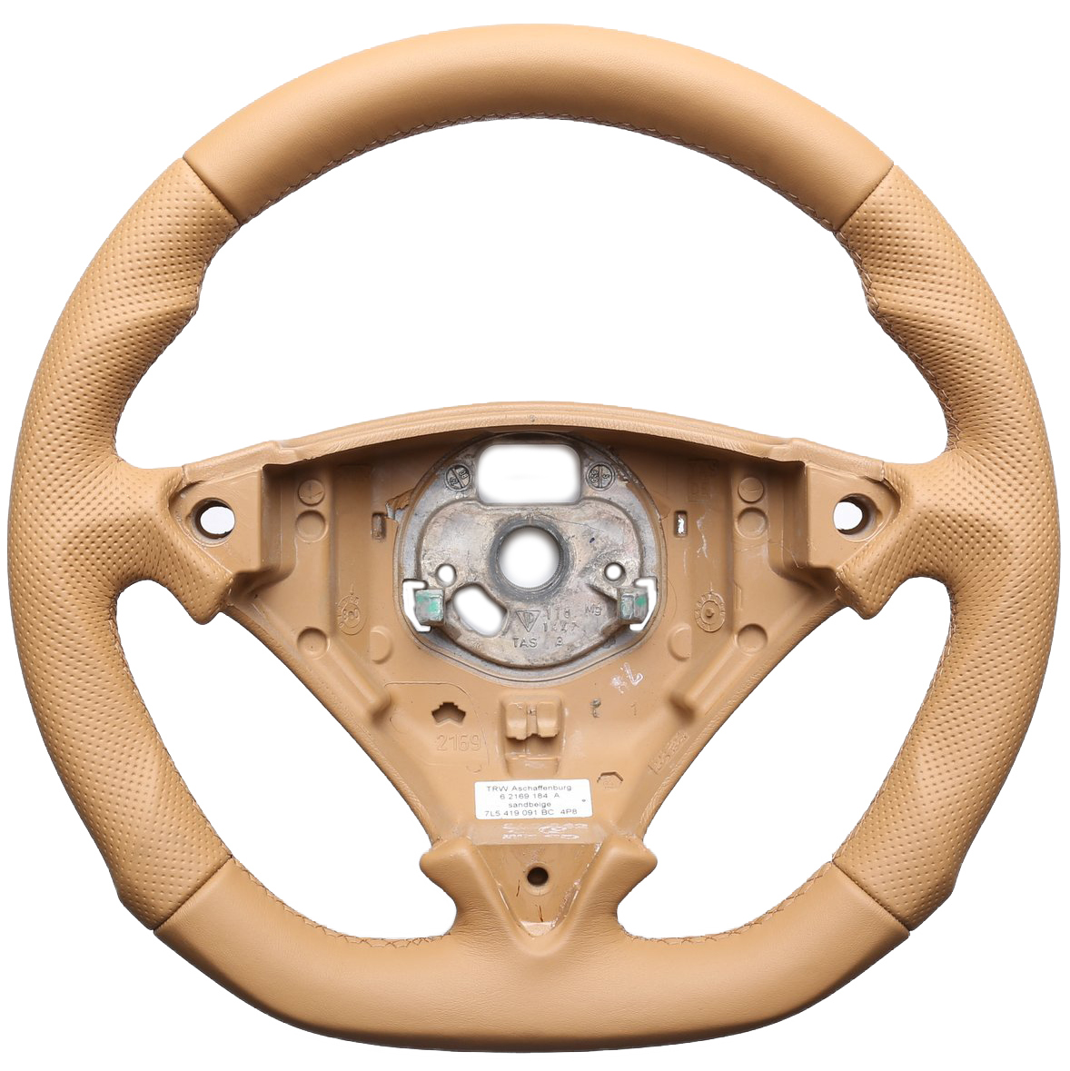 Porsche Lenkrad Cayenne Turbo 955 957 Sandbeige Abgeflacht Kombibezug Naht beige