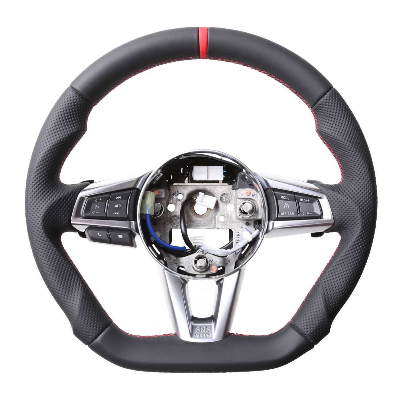 Mazda Lenkrad MX 5 Abgeflacht Kombibezug 12Uhr Markierung rot Naht rot