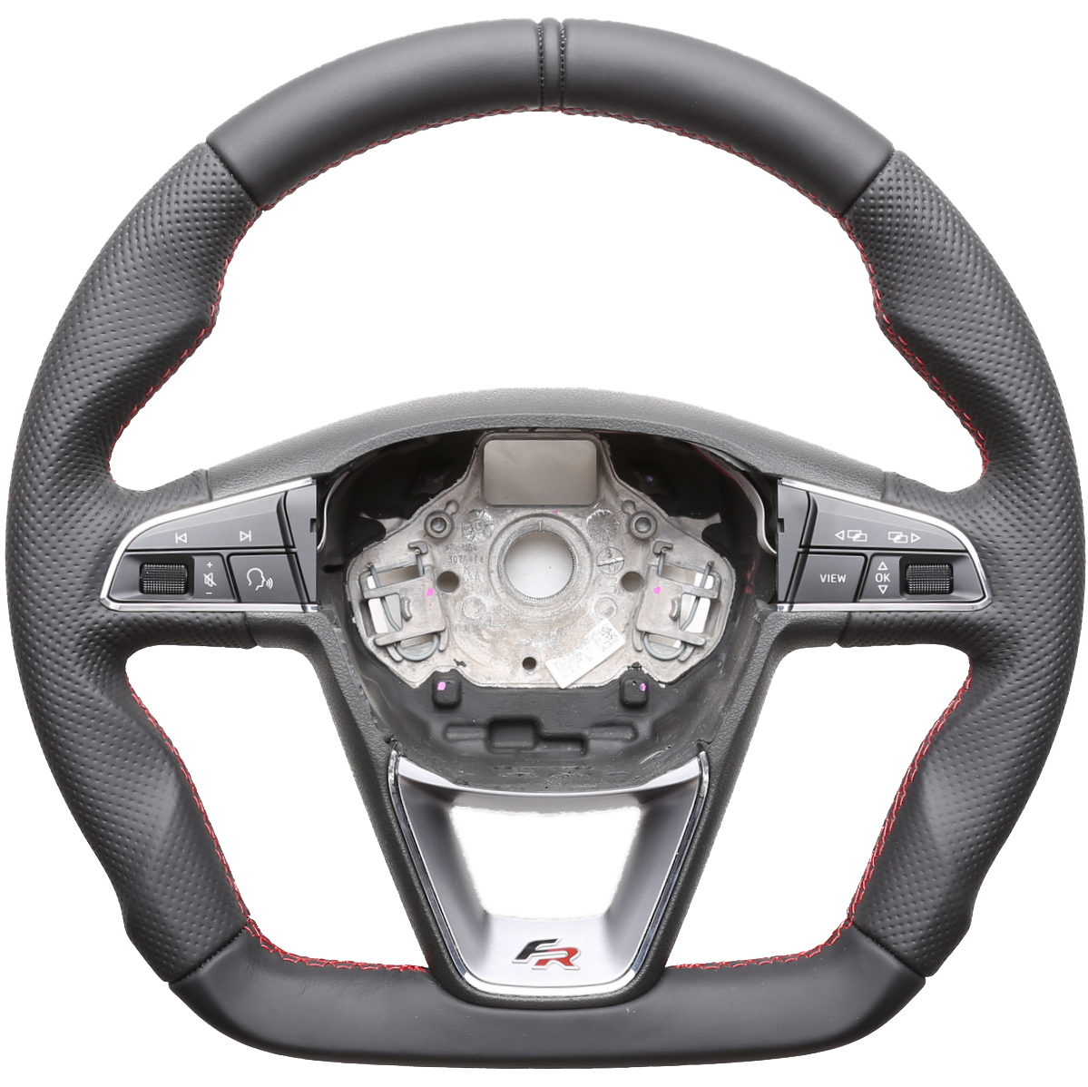 Seat Lenkrad Alhambra Arona Ateca Ibiza Leon Tarraco Toledo Abgeflacht 12 Uhr Markierung Naht rot