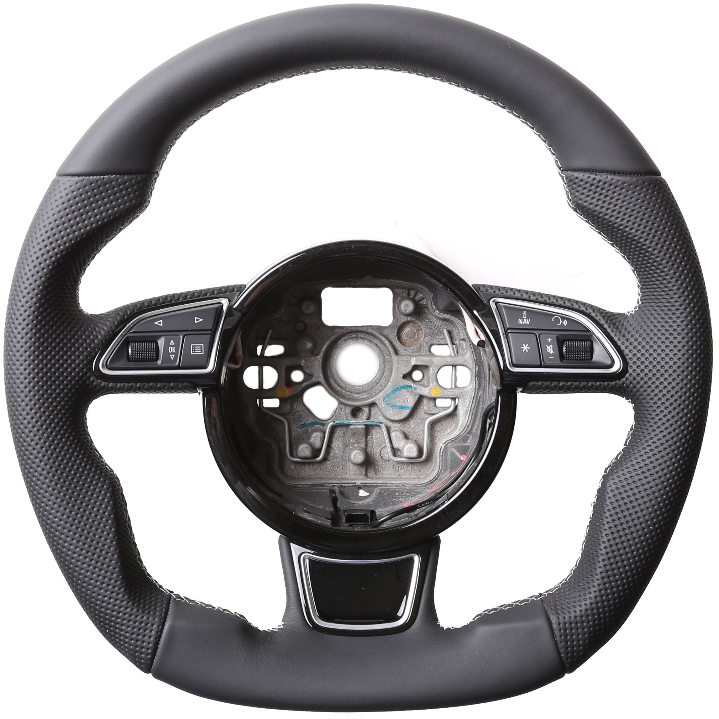 Audi Lenkrad A4 A1 S1 A6 S6 A7 A8 Q3 Abgeflacht NEU Kombibezug Naht silber