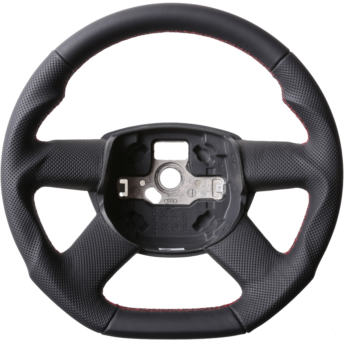 Audi Lenkrad A3 A4 A6 A8 Q3 Q5 Abgeflacht Kombibezug Naht rot