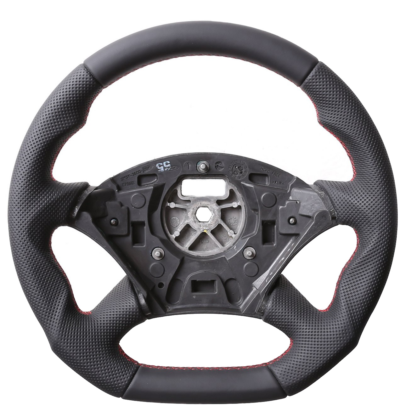 Ford Lenkrad Focus MK1 Abgeflacht Kombibezug Naht rot