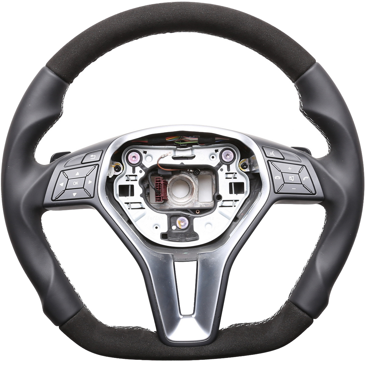 Mercedes Lenkrad C GLA SL Klasse W204 X156 R231 Abgeflacht Alcantara Naht silber