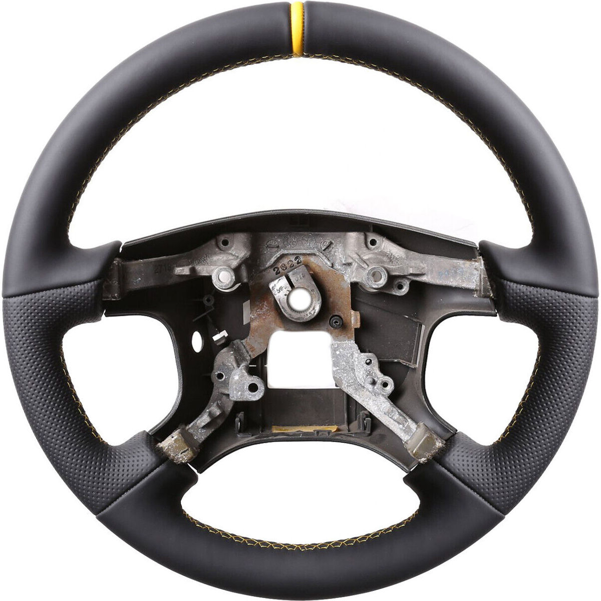 Mitsubishi Pajero III Lenkrad Kombibezug 12 Uhr Markierung gelb Naht gelb