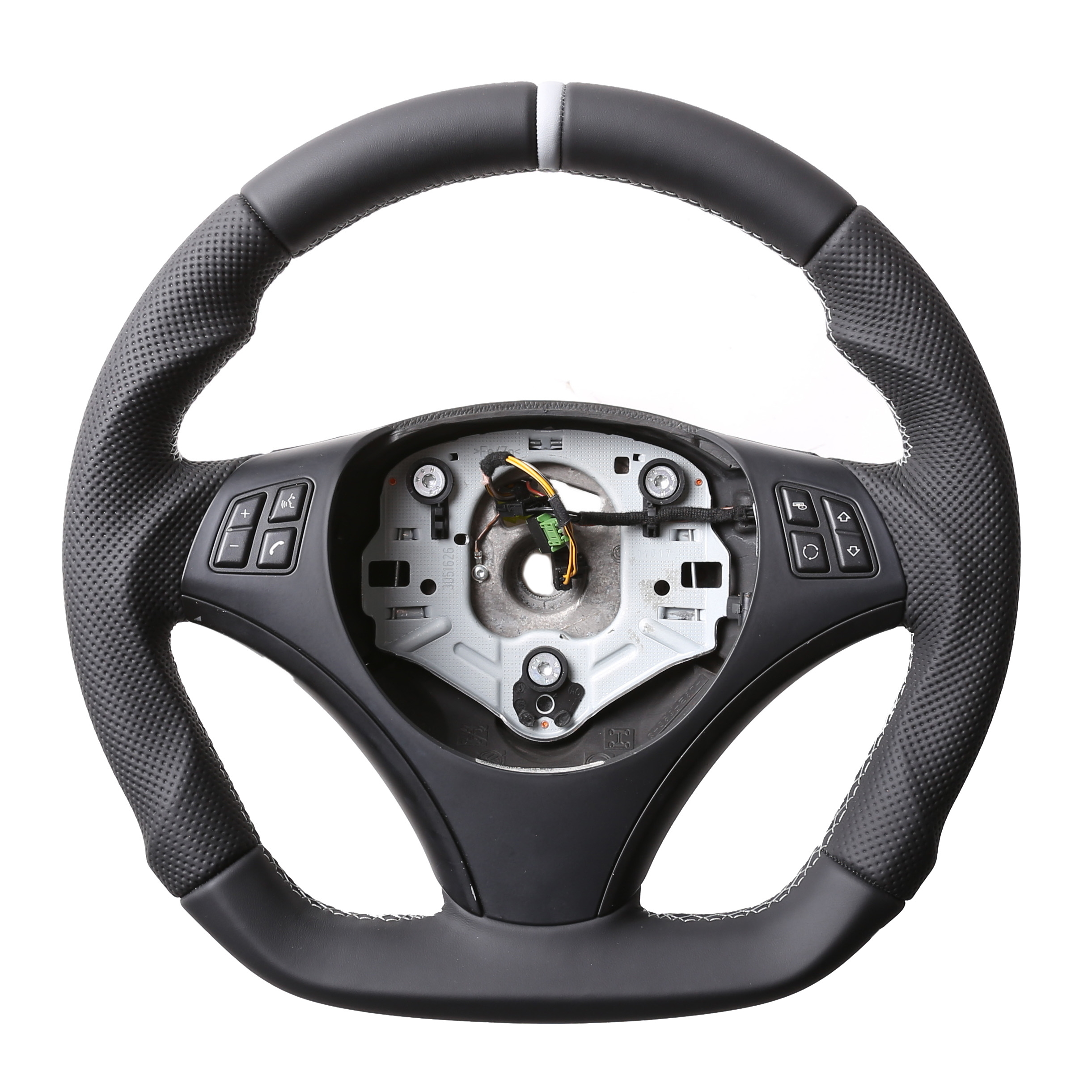 BMW Lenkrad E84 X1 E87 E88 E90 E91 M-Sport Abgeflacht Kombibezug 12 Uhr Markierung silber