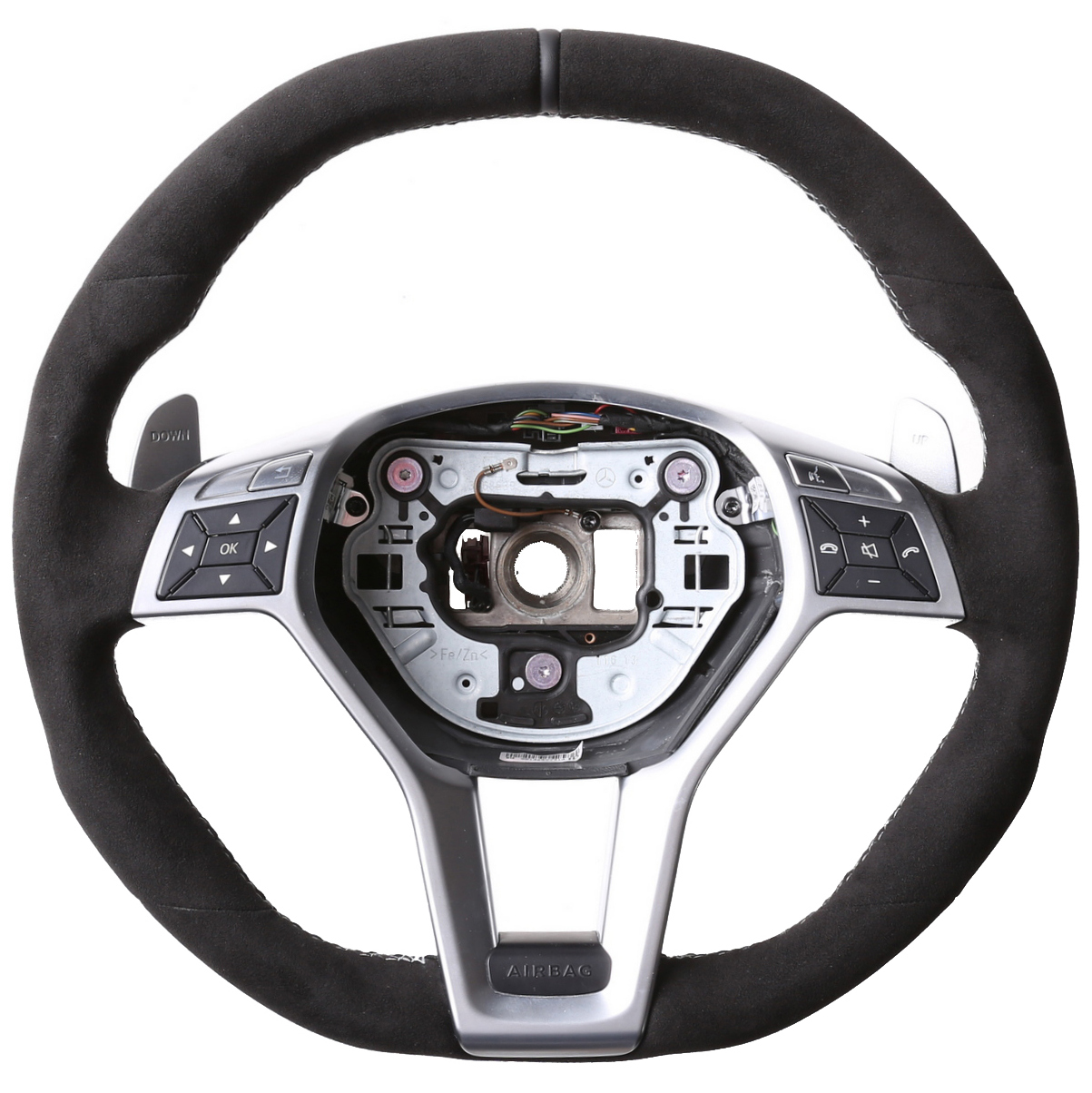 Mercedes Lenkrad C GLA SL Klasse W204 X156 R231 Alcantara Naht silber