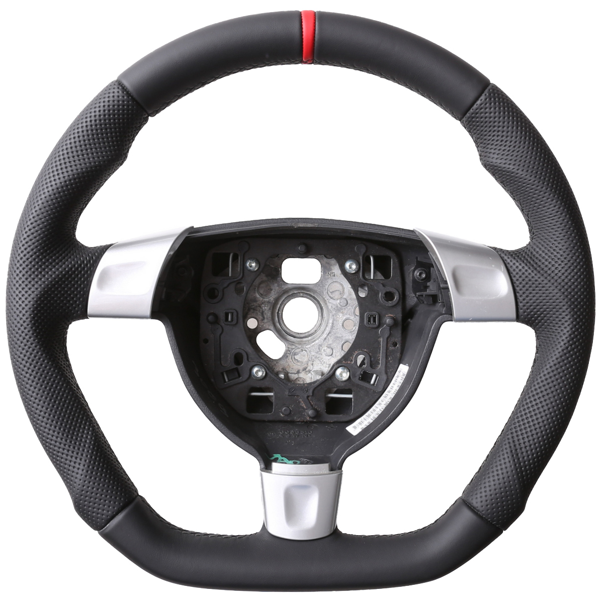 Porsche Lenkrad 911 997 Boxster Cayman 987 Abgeflacht Kombibezug 12 Uhr Markierung rot Naht rot