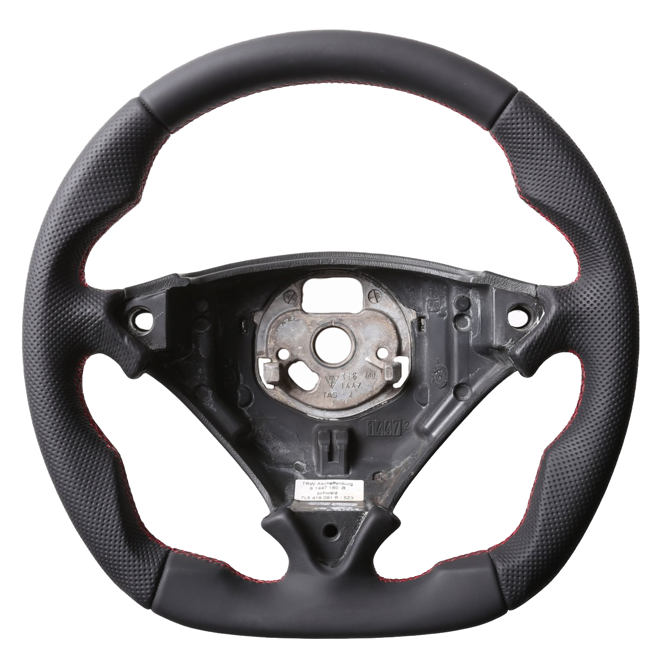 Porsche Lenkrad Cayenne Turbo 955 957 Abgeflacht NEU Kombibezug Naht rot