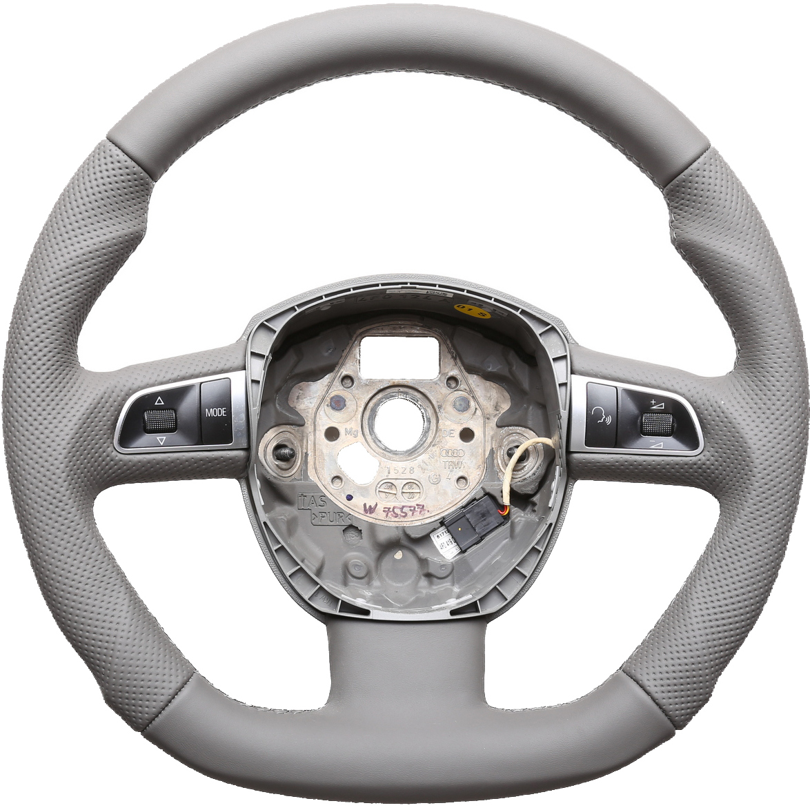 Audi Lenkrad A3 A4 A6 A8 Q5 Q7 MFL Achatgrau Abgeflacht Kombibezug Naht grau