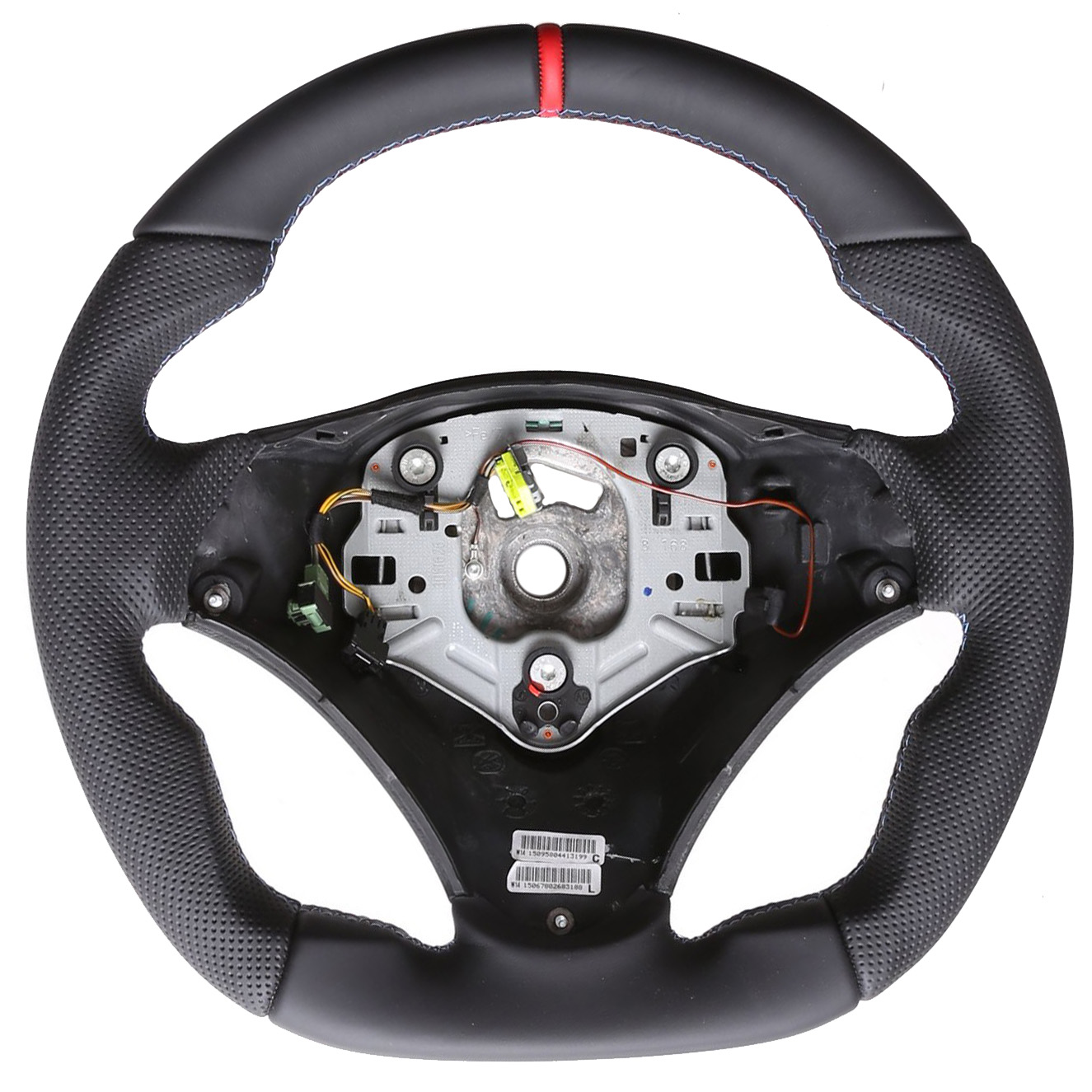 BMW Lenkrad E84 X1 E87 E88 E90 E91 M-Sport NEU Abgeflacht Kombibezug 12 Uhr Markierung rot M-Naht