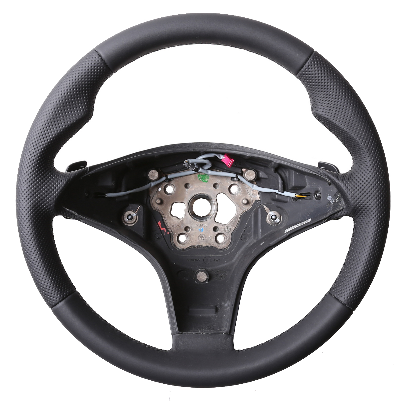 Mercedes Lenkrad CL 203 C219 CLS R230 SLK R171 Daumenauflagen Kombibezug Naht schwarz