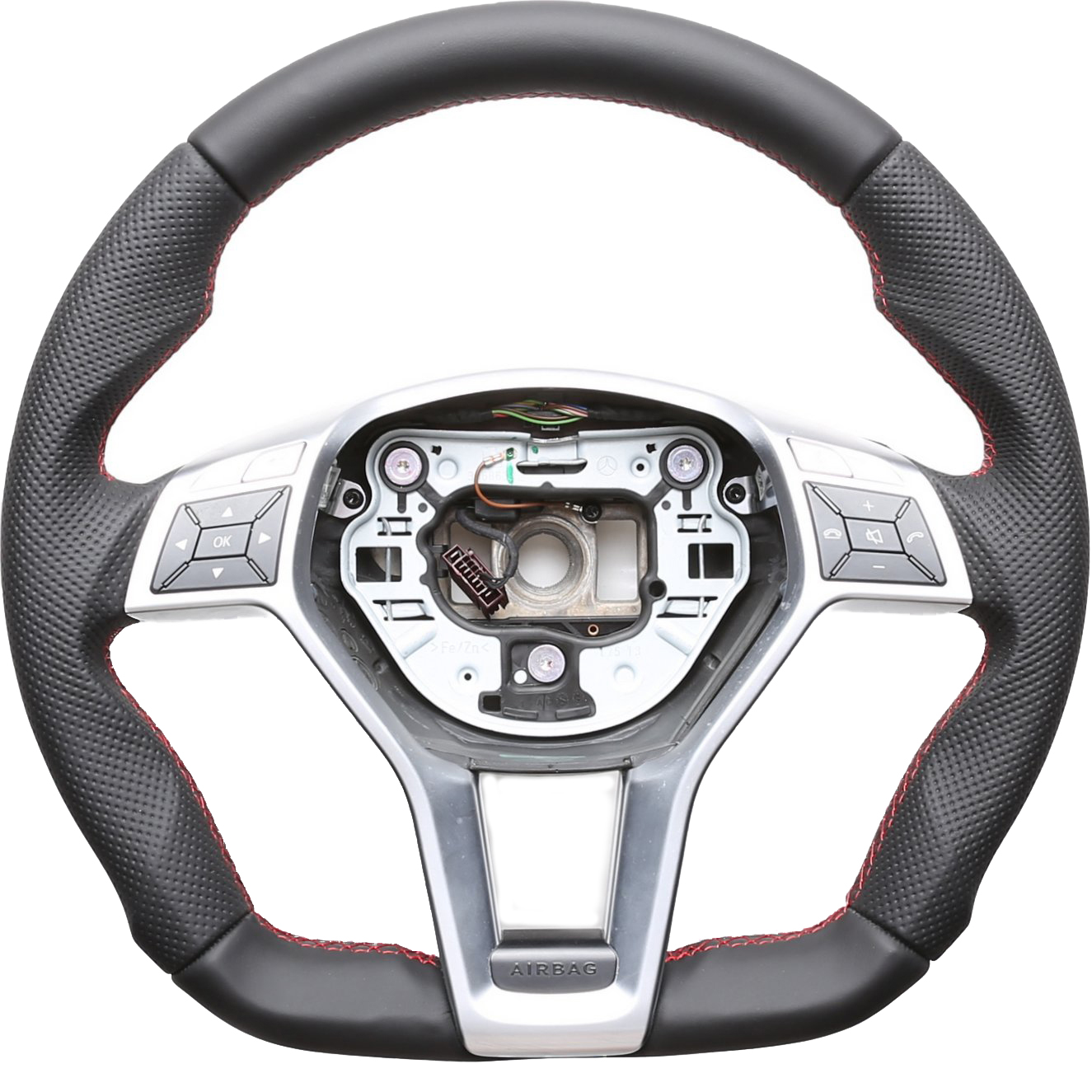 Mercedes Lenkrad C GLA SL Klasse W204 X156 R231 Abgeflacht Kombibezug Naht rot