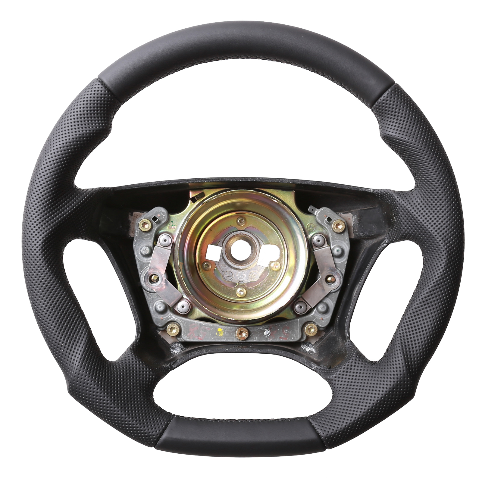 Mercedes Lenkrad W202 W124 W210 W140 C E S Klasse Abgeflacht Kombibezug Naht schwarz