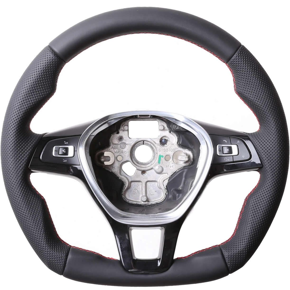 VW Lenkrad Golf 7 Passat B8 T6 Amarok Arteon Caddy Touareg T-Roc Abgeflacht NEU Kombibezug Naht rot