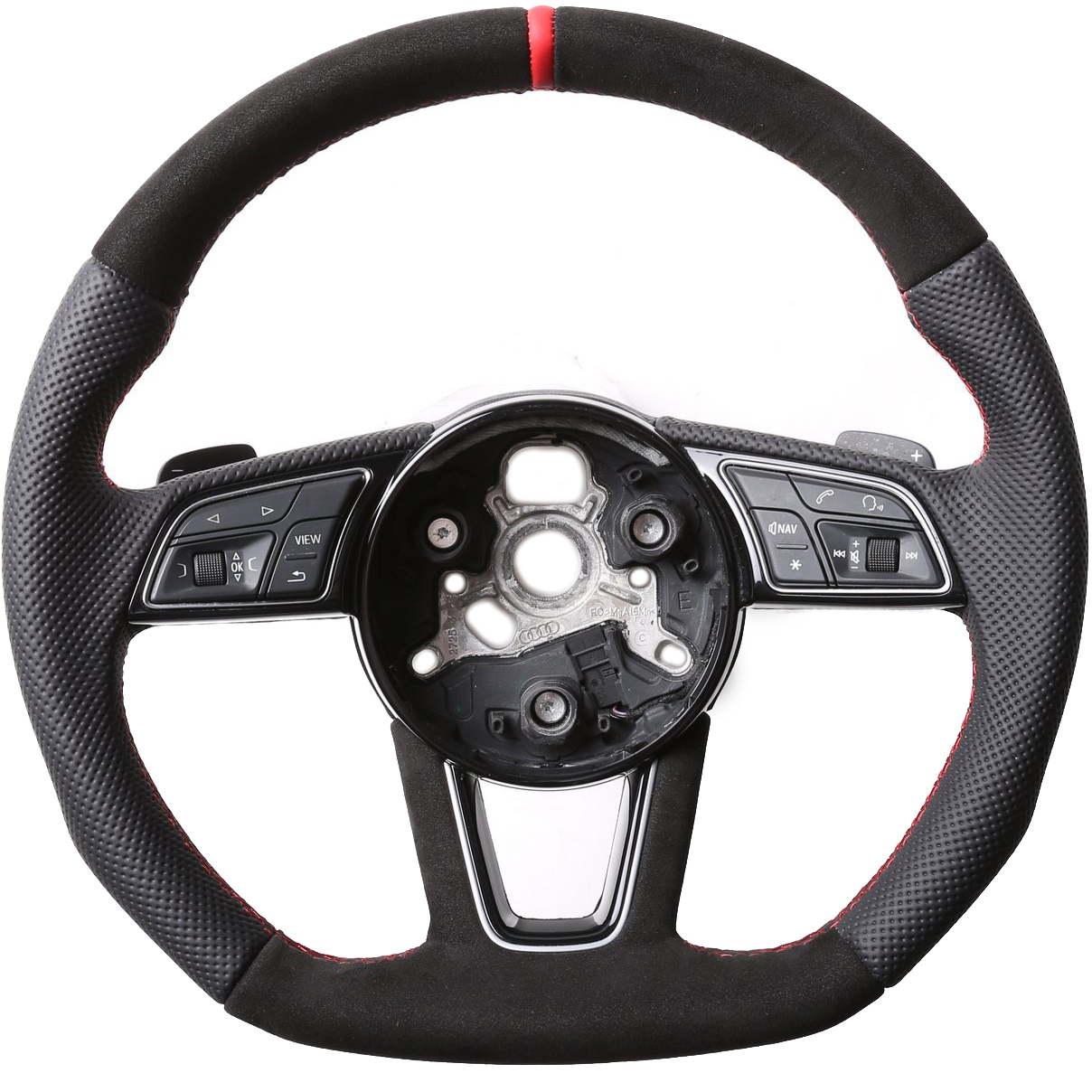 Audi Lenkrad A4 A1 S1 A3 A6 S6 A7 A8 Q3 Abgeflacht Kombibezug Alcantara 12 Uhr Markierung Naht rot