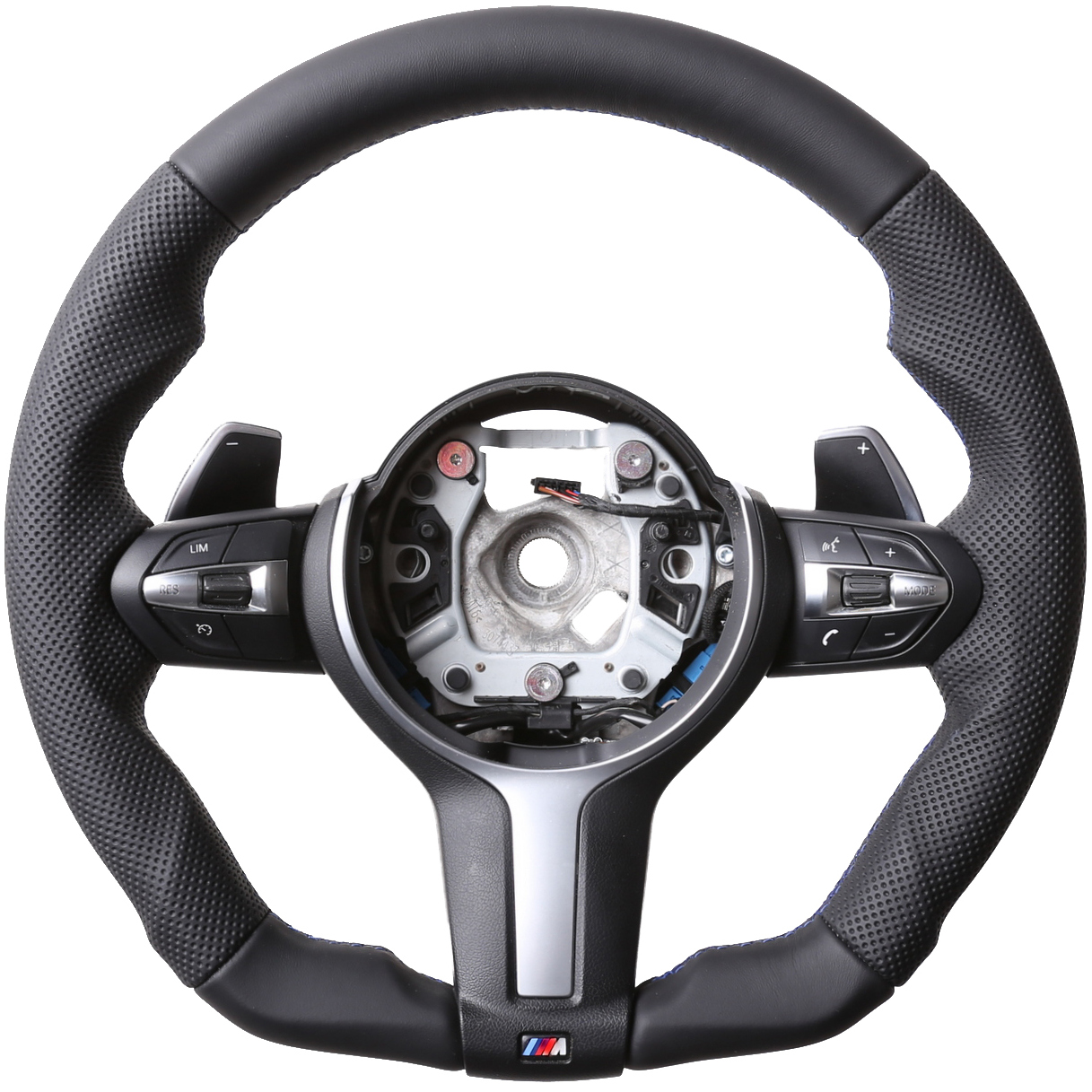 BMW Lenkrad F01 F02 F07 F10 F11 F12 F13 Abgeflacht Kombibezug Naht blau