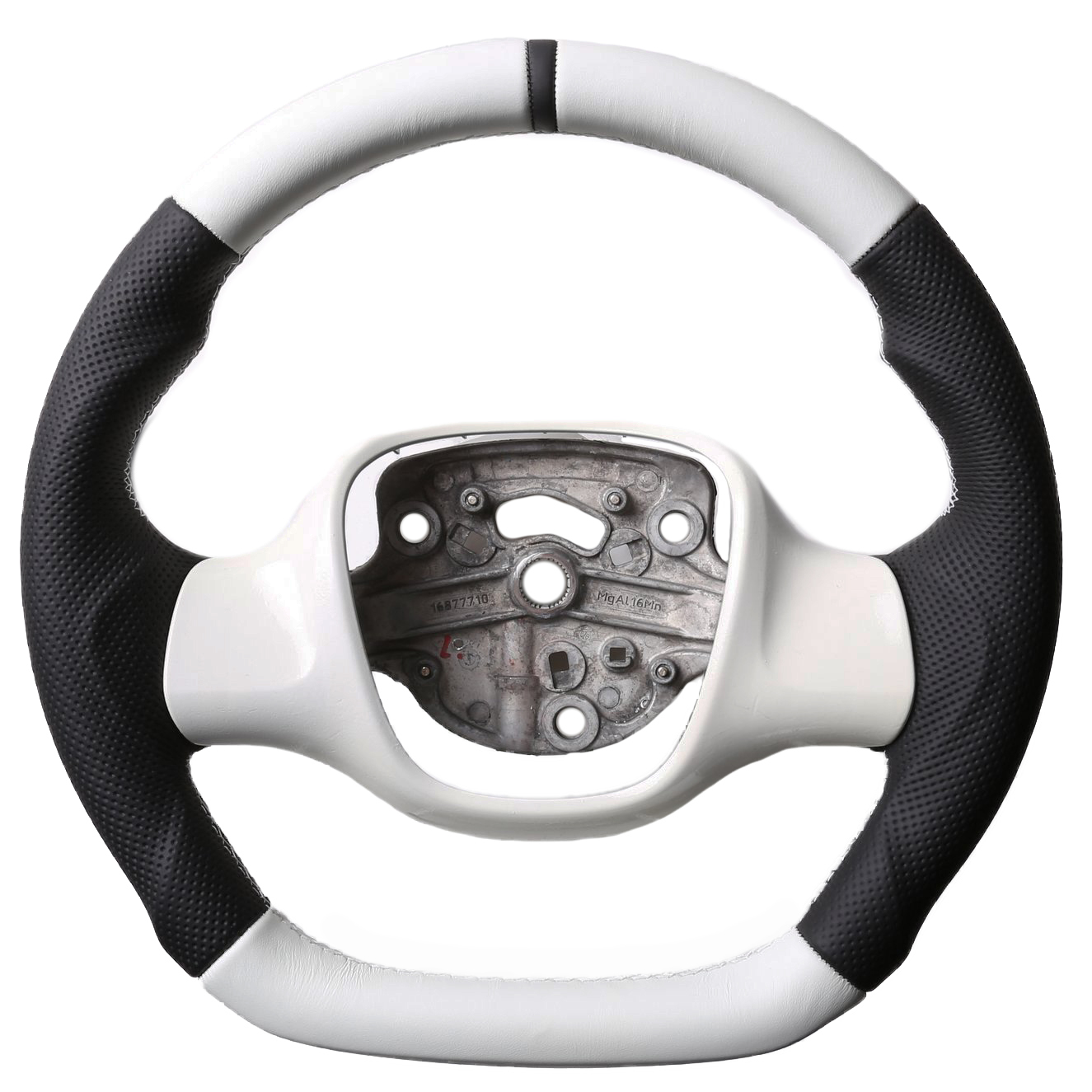 Smart Lenkrad Fortwo Turbo Sport Abgeflacht Bicolorbezug 12 Uhr Markierung schwarz Naht silber