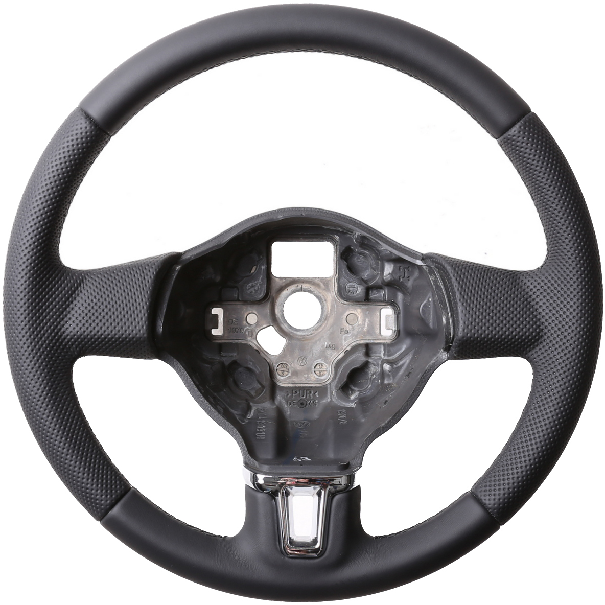 VW Lenkrad Golf 6 Caddy Tiguan Touran Kombibezug Naht schwarz inkl. Kunststoffblende