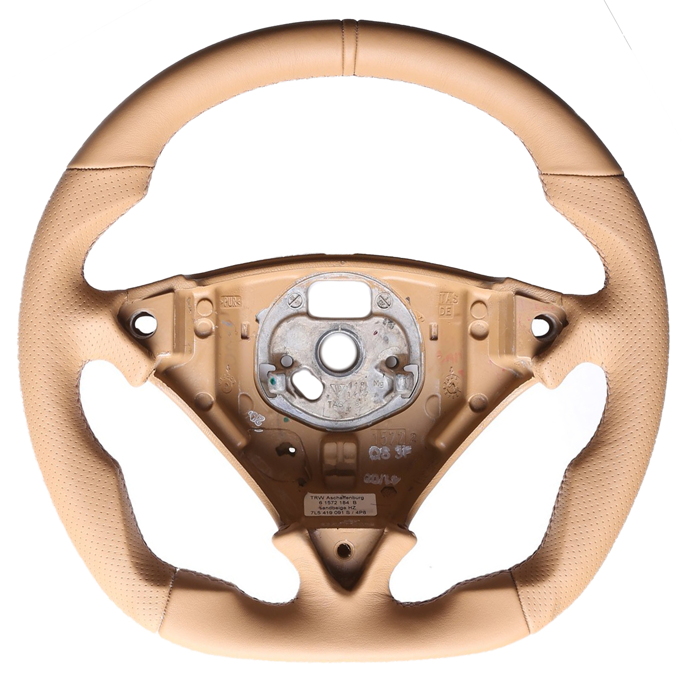 Porsche Lenkrad Cayenne Turbo 955 957 sandbeige Abgeflacht NEU Kombibezug 12 Uhr Markierung