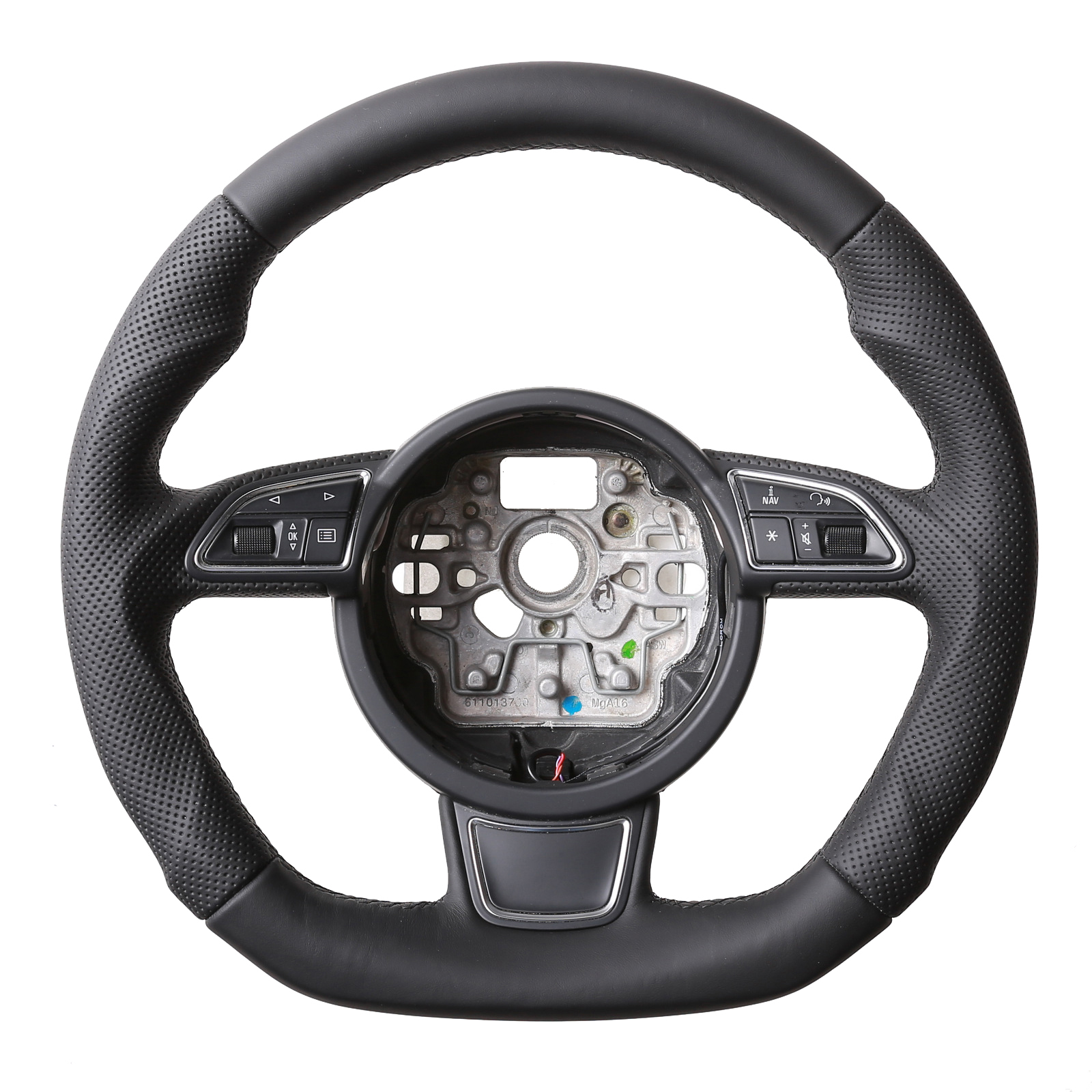 Audi Lenkrad A4 A1 S1 A6 S6 A7 A8 Q3 Abgeflacht Kombibezug Naht schwarz